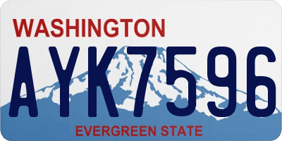 WA license plate AYK7596