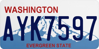 WA license plate AYK7597