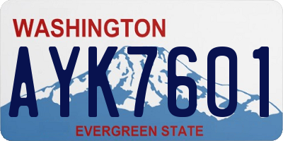 WA license plate AYK7601