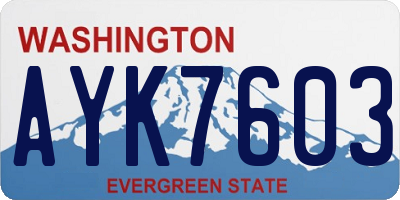 WA license plate AYK7603