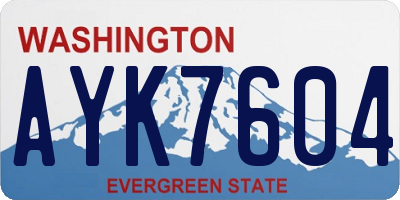 WA license plate AYK7604
