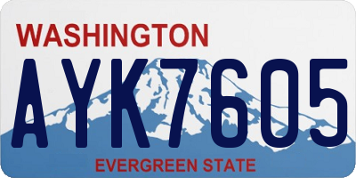 WA license plate AYK7605