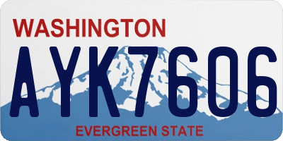 WA license plate AYK7606
