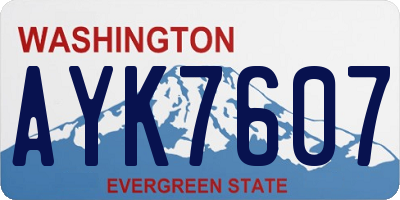 WA license plate AYK7607