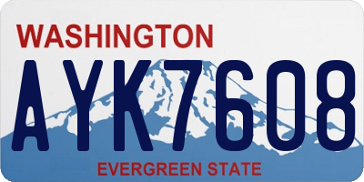 WA license plate AYK7608
