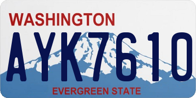 WA license plate AYK7610
