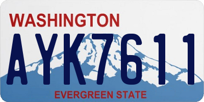 WA license plate AYK7611