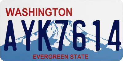 WA license plate AYK7614