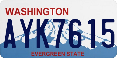 WA license plate AYK7615