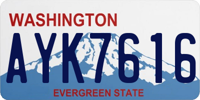 WA license plate AYK7616