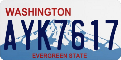 WA license plate AYK7617