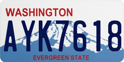 WA license plate AYK7618