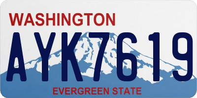 WA license plate AYK7619