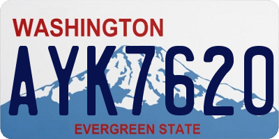 WA license plate AYK7620