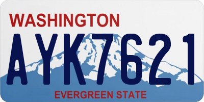 WA license plate AYK7621