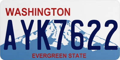 WA license plate AYK7622