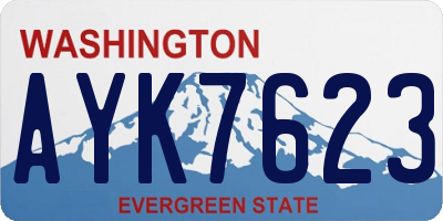 WA license plate AYK7623