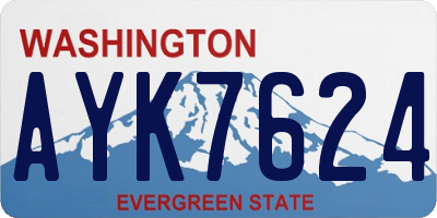 WA license plate AYK7624