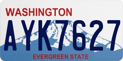 WA license plate AYK7627