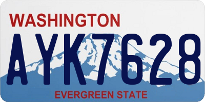 WA license plate AYK7628