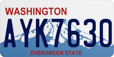 WA license plate AYK7630