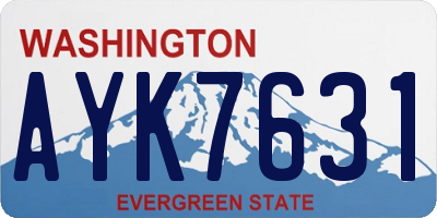 WA license plate AYK7631