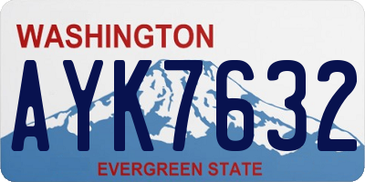 WA license plate AYK7632