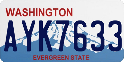 WA license plate AYK7633