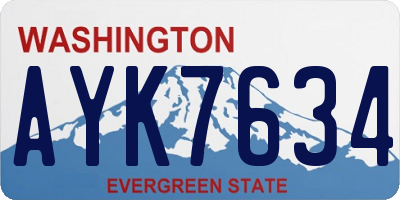 WA license plate AYK7634