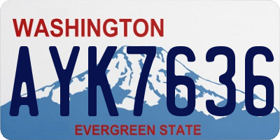 WA license plate AYK7636