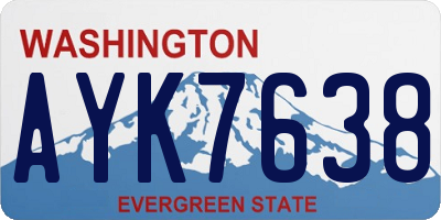 WA license plate AYK7638