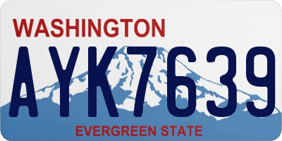 WA license plate AYK7639