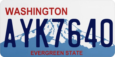 WA license plate AYK7640
