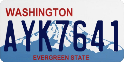 WA license plate AYK7641