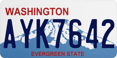 WA license plate AYK7642