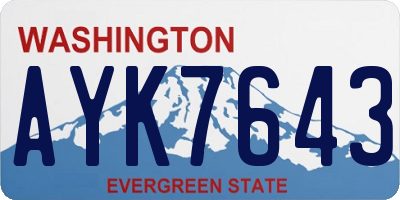 WA license plate AYK7643