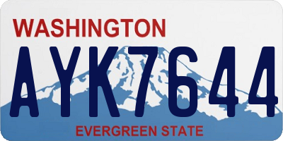 WA license plate AYK7644