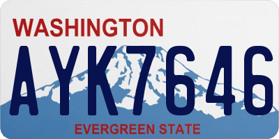 WA license plate AYK7646