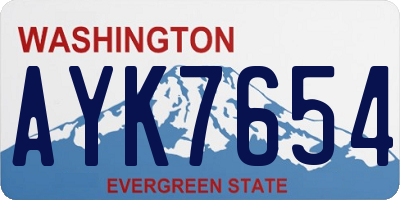 WA license plate AYK7654