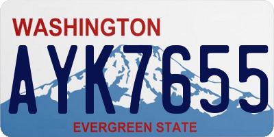 WA license plate AYK7655