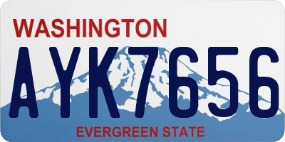 WA license plate AYK7656