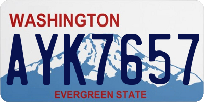 WA license plate AYK7657