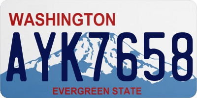 WA license plate AYK7658