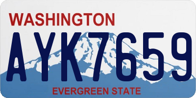 WA license plate AYK7659