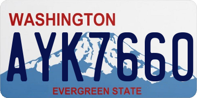 WA license plate AYK7660