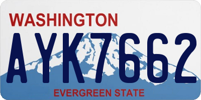 WA license plate AYK7662