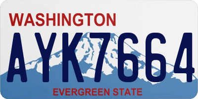 WA license plate AYK7664