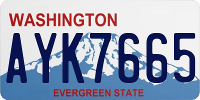 WA license plate AYK7665