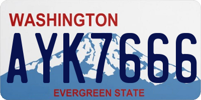 WA license plate AYK7666