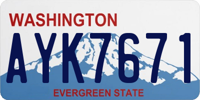 WA license plate AYK7671